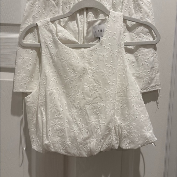 White Eyelet Embroidered Two-Piece Set – Tank & Shorts – Size M - NEW NEVER WORN - Picture 2 of 4